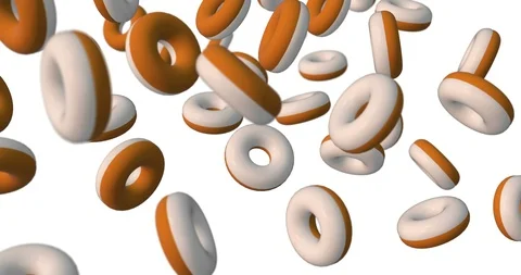 White chocolate donut falling Stock Footage 88816991