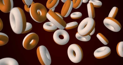 White chocolate donut falling Stock Footage 88817871