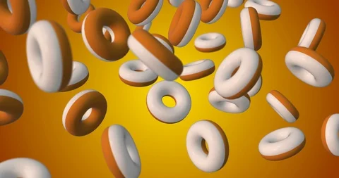 White chocolate donut falling Video stock 88821355