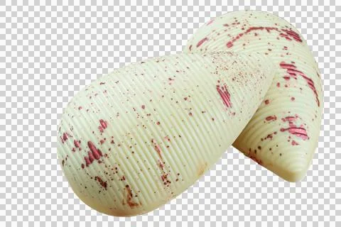 White chocolate Easter egg with candied strawberries. Stock Photos