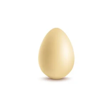 White chocolate egg, realistic isolated sweet milk dessert shell Stock Illustration