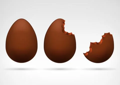White chocolate eggs eating process collection 스톡 일러스트
