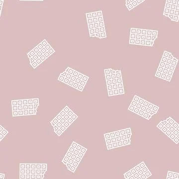 White chocolate line seamless pattern Stock Illustration