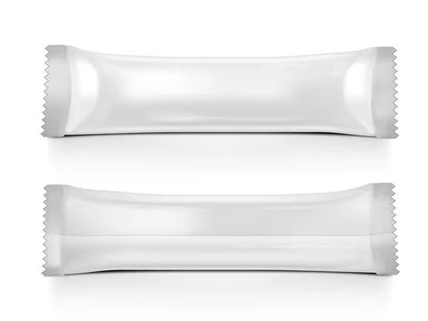 White Chocolate Pack. Front And Back Side View Stock-Illustration