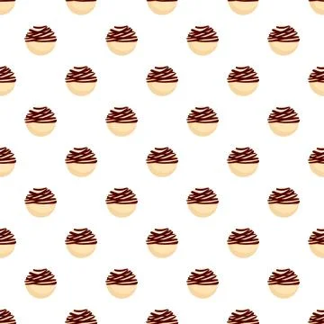 White chocolate praline pattern with cocoa drizzle Illustrazione stock