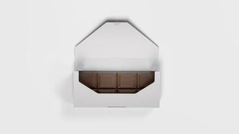 White chocolate tablet gift box, top view Stock Illustration