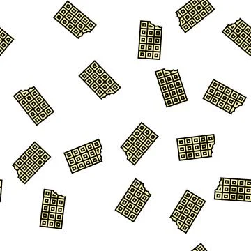 White chocolate vector seamless pattern Stock Illustration