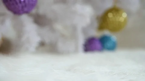 White chrismtas tree on background Stock Footage 108050876