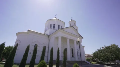 White Christian temple with columns Stock Footage 147388891