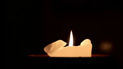 White Christmas candle Stock Footage 69844237