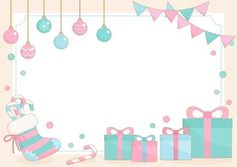 White christmas celebrating frame 2 Stock Illustration