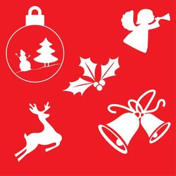 White Christmas decorations Stock Illustration
