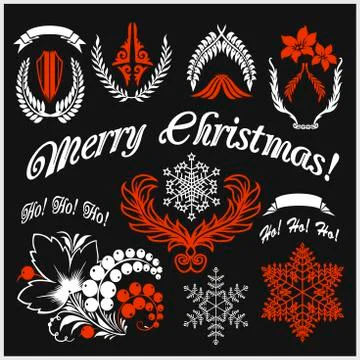 White Christmas design elements vector image Stock Illustration