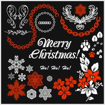 White Christmas design elements vector image Stock Illustration