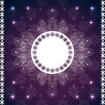 White christmas frame vector Stock Illustration