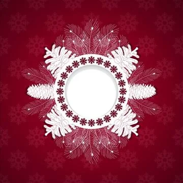 White christmas frame vector Stock Illustration
