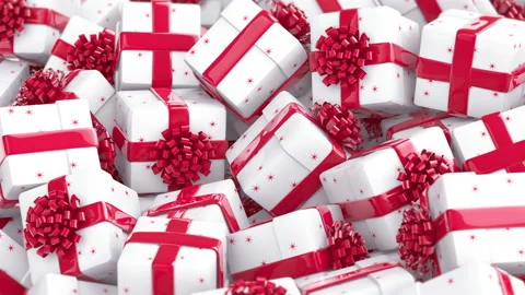 White Christmas gift boxes Stock Footage 120144915