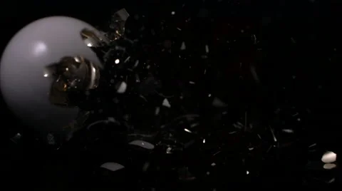 White Christmas Ornament Shatters On Black Background In Slow Motion Stock Footage 59669145