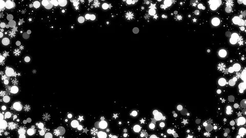 White Christmas snowflakes frames with alpha looped Stock Footage 95705660