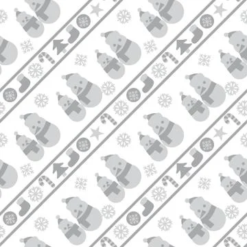 White Christmas Snowman seamless pattern background Stock Illustration