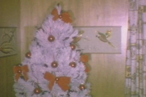 WHITE CHRISTMAS TREE 1 Stock Footage 333393