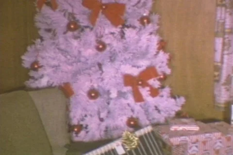 WHITE CHRISTMAS TREE 2 Stock Footage 333386