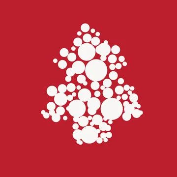 White Christmas Tree Circle seamless pattern design Stock Illustration