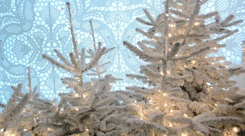 White Christmas tree Stock Footage 33412186