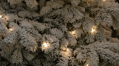 White Christmas tree Stock Footage 33412191