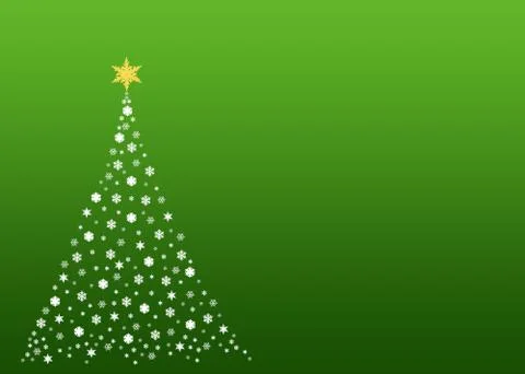 White christmas tree on green Stock Illustration