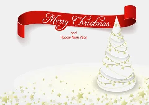 White Christmas Tree Stock Illustration
