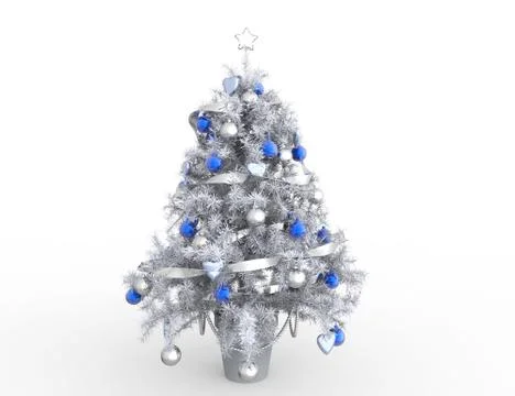White Christmas Tree Stock Illustration