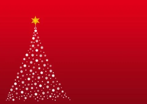 White christmas tree on red Stock Illustration