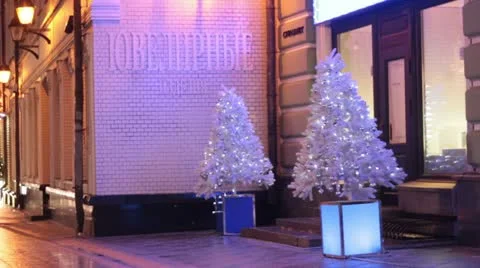 White christmas trees Stock Footage 20588774