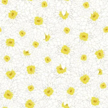 White Chrysanthemum Seamless Background Stock Illustration