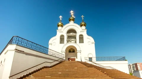 White Church dynamic timelapse Video stock 53431529