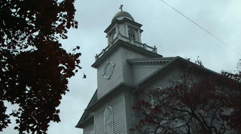 White church in Hamden Stock Footage 44125949