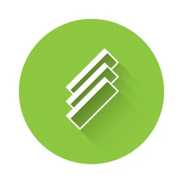 White Cigarette rolling papers pack icon isolated with long shadow background Stock Illustration