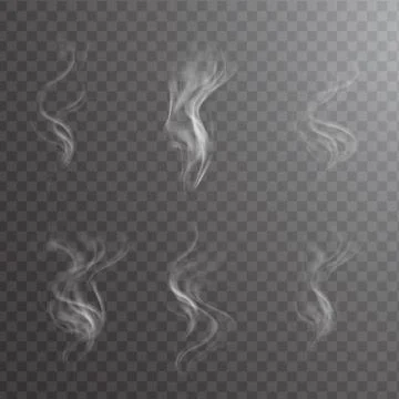 White cigarette smoke waves on transparent Illustrazione stock