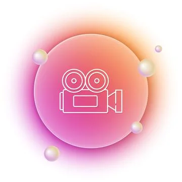 White Cinema camera icon isolated on white background. Video camera. Movie .. Stockillustratie