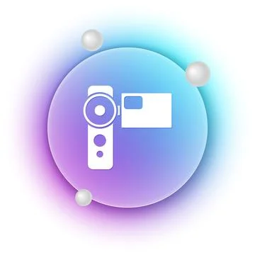 White Cinema camera icon isolated on white background. Video camera. Movie .. Stock Illustration