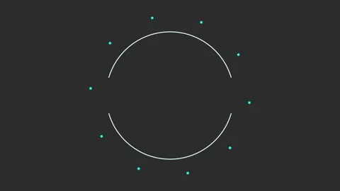 White circle and blue dots pattern on black gradient Stock Footage 232833334