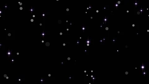 White circle and star particles black background animated Stock Footage 153072825