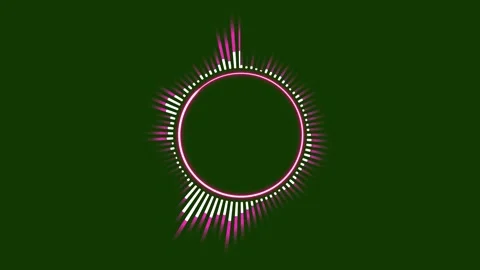 White Circle Audio Wave Visualization Voice Record Spectrum Green Screen 4K Video stock 341294045