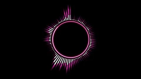 White Circle Audio Wave Visualization Voice Record Spectrum Black Background Video stock 341294049
