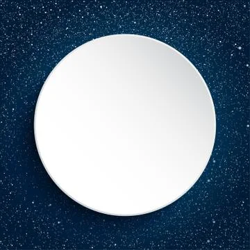 White circle banner on a starry sky. Eps 10. Stock Illustration