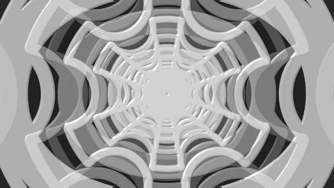 White Circle Cutout Tunnel Stock Footage 100191165