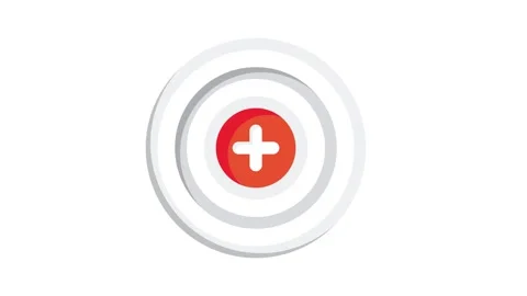 A white circle featuring a prominent plus sign in the center, symbolizing a.. Stock Footage 332457875
