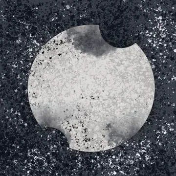 White circle frame with glitter isolated on black background. luxury white fr Illustrazione stock