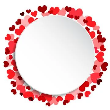 White circle frame. I love you. Valentines Day. Stock Illustration